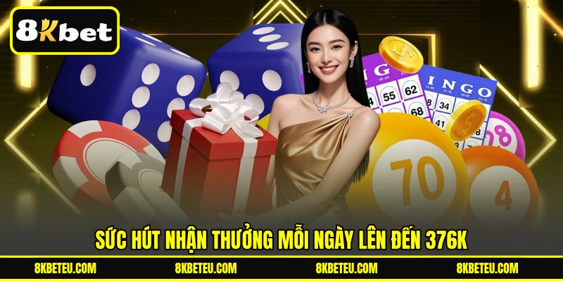 Sức hút nhận thưởng mỗi ngày lên đến 376K